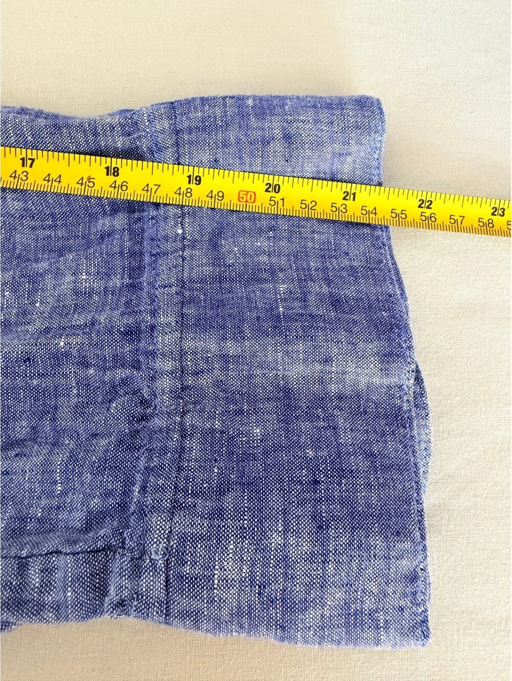 Foxcroft NYC 100% Linen Blue Button Front Shirt Blouse XXL - Picture 7 of 8